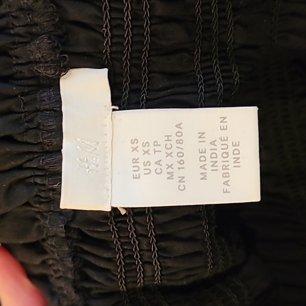 H&M ruched top black dress XS - Picture 6 of 8